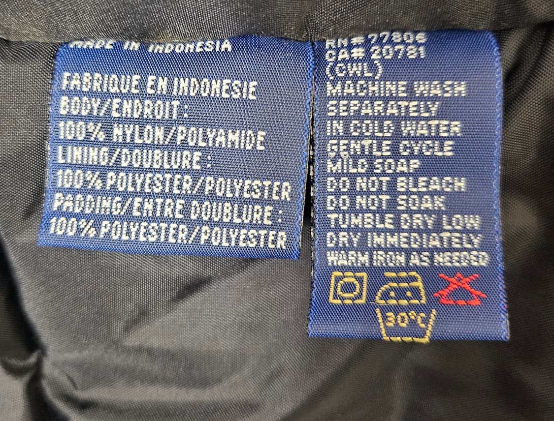 (110~120)2XL☆우주매물☆타미힐피거올드스쿨 컬러블럭 배색빅자수패딩 상품이미지3