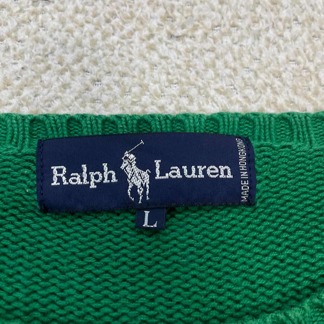 폴로 랄프로렌 포니 로고 코튼 라운드 니트 그린 상품이미지3