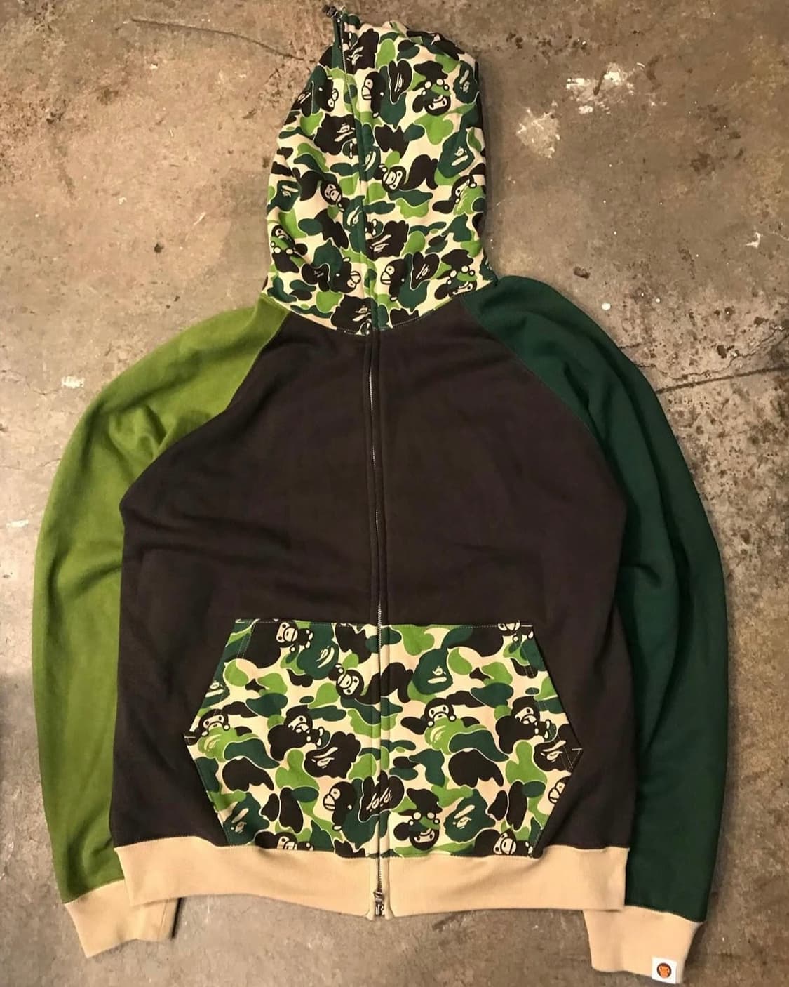 베이프 마일로 카모 배색 후드집업 상품이미지7