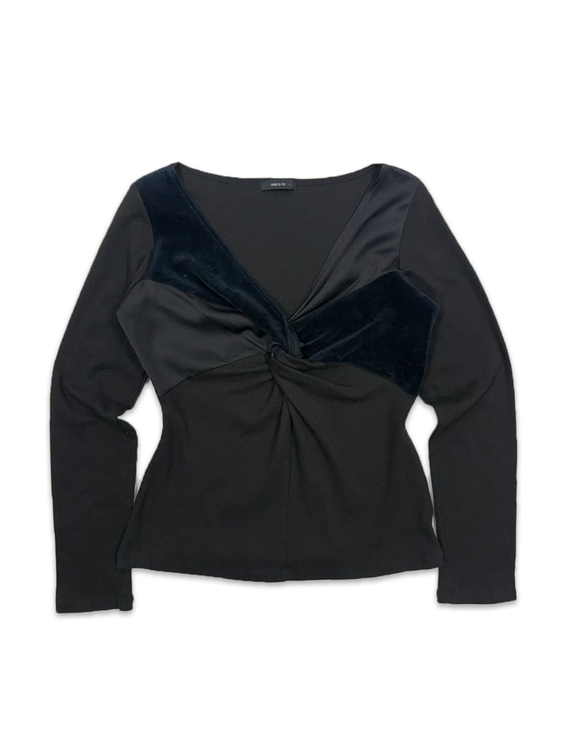 빈티지 Comme Ca Ism 블랙 벨벳 슬림핏 블라우스 상품이미지1