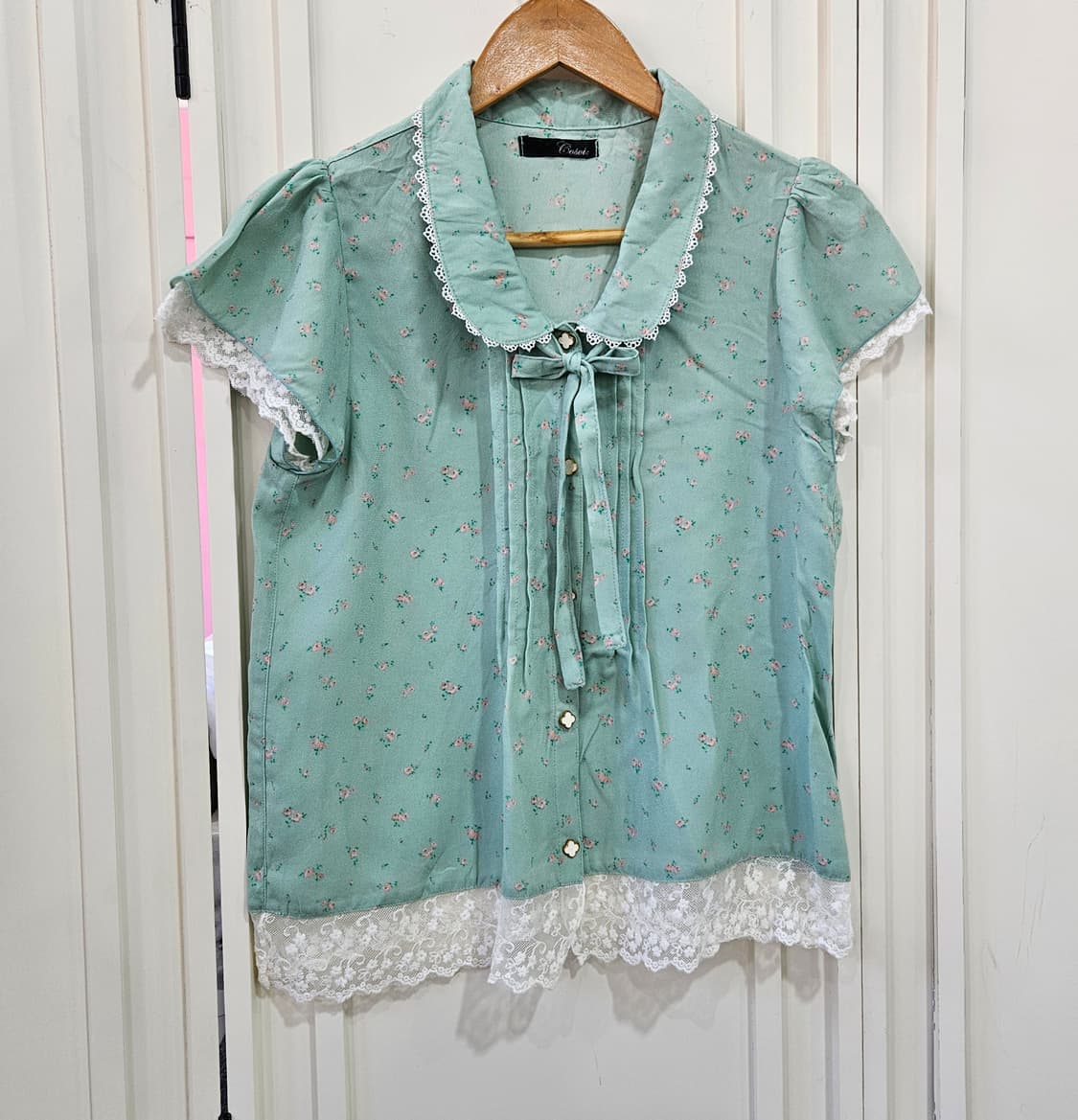 잔꽃 레이스 리본 블라우스 상품이미지1