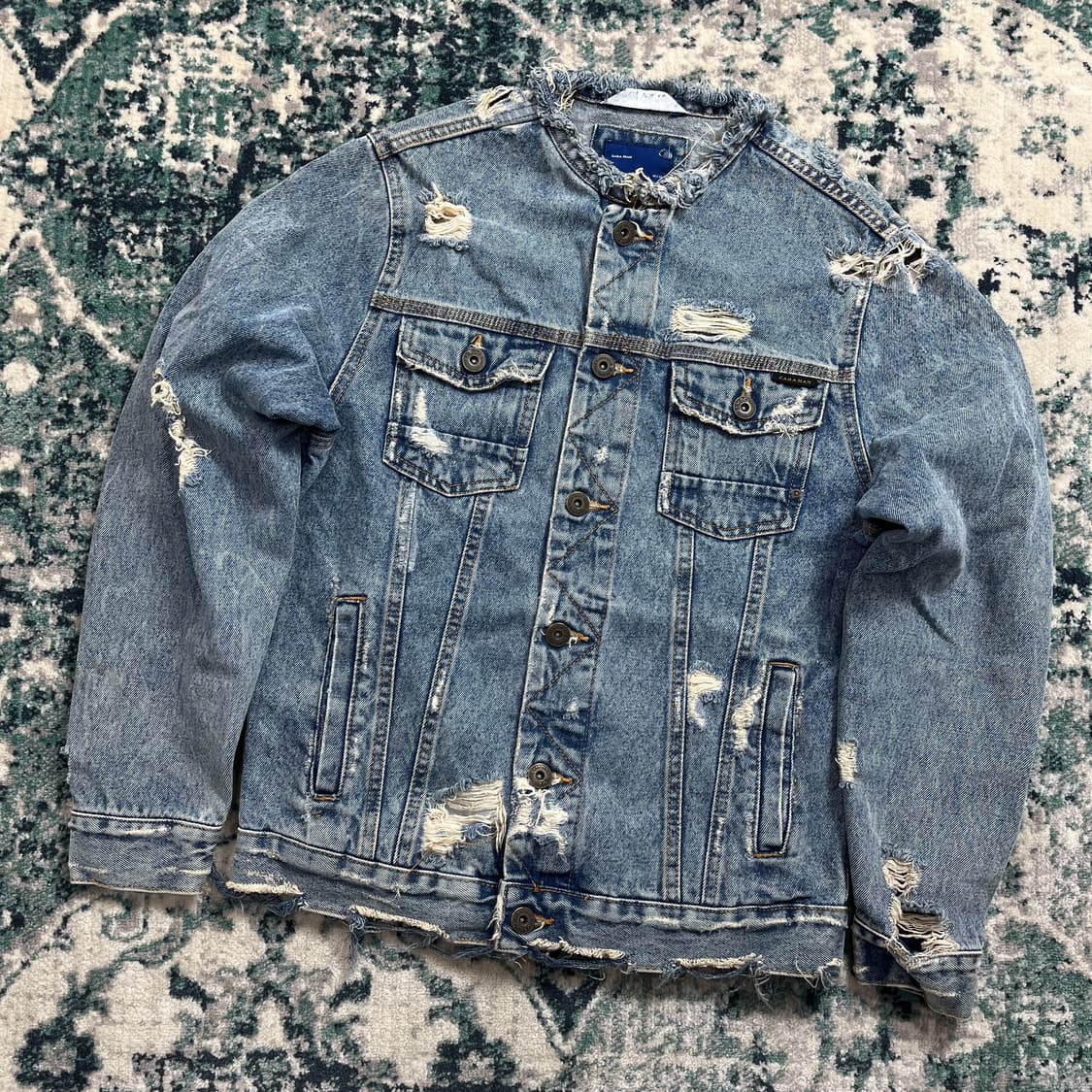 Zara man 자라 빈티지 라운드 데님 자켓 (S) 상품이미지1