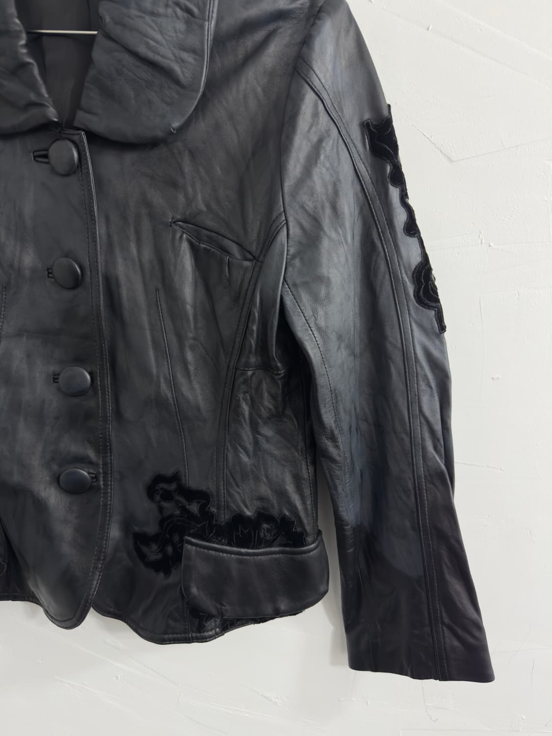 oriental detail leather jacket 상품이미지3