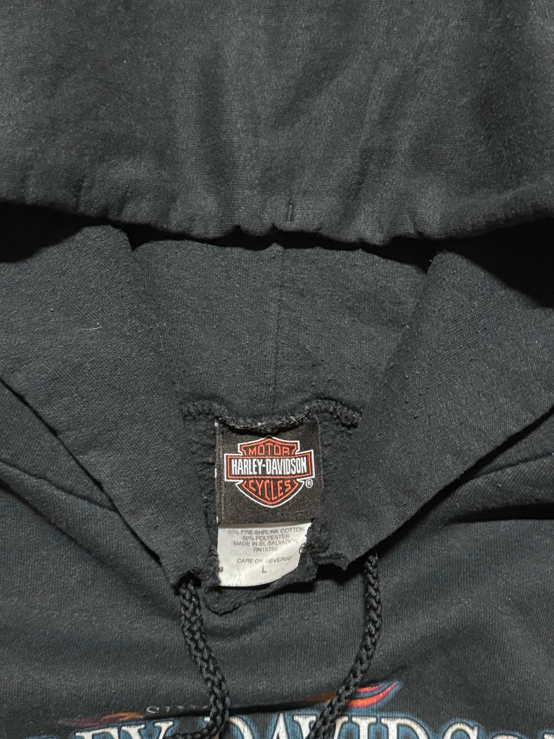 00s 할리데이비슨 블랙 후드티셔츠 L 상품이미지4
