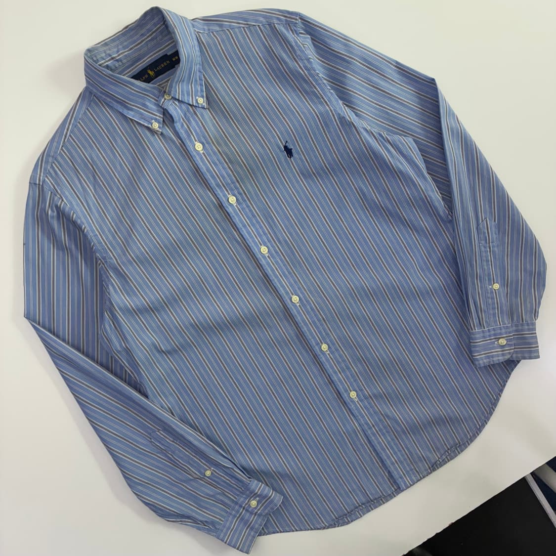 Polo  폴로 랄프로렌 자수 코튼 블루 스트라이프 셔츠 상품이미지2