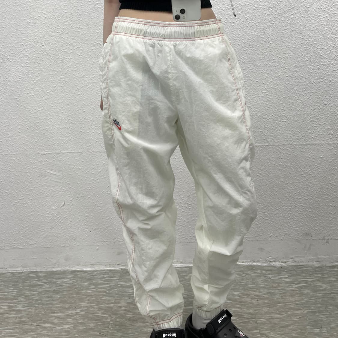나이키 레드 스티치라인 우븐 화이트 조거팬츠 M 상품이미지5