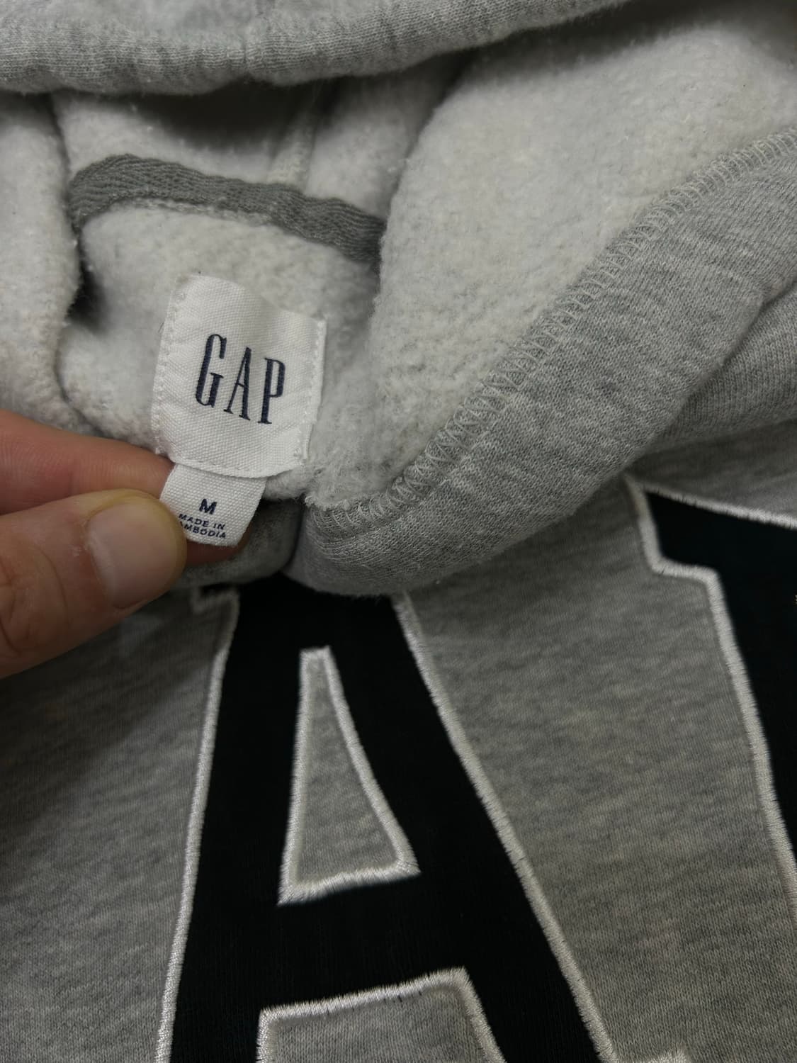 [M]GAP오버핏  후드/그레이/기모 상품이미지5