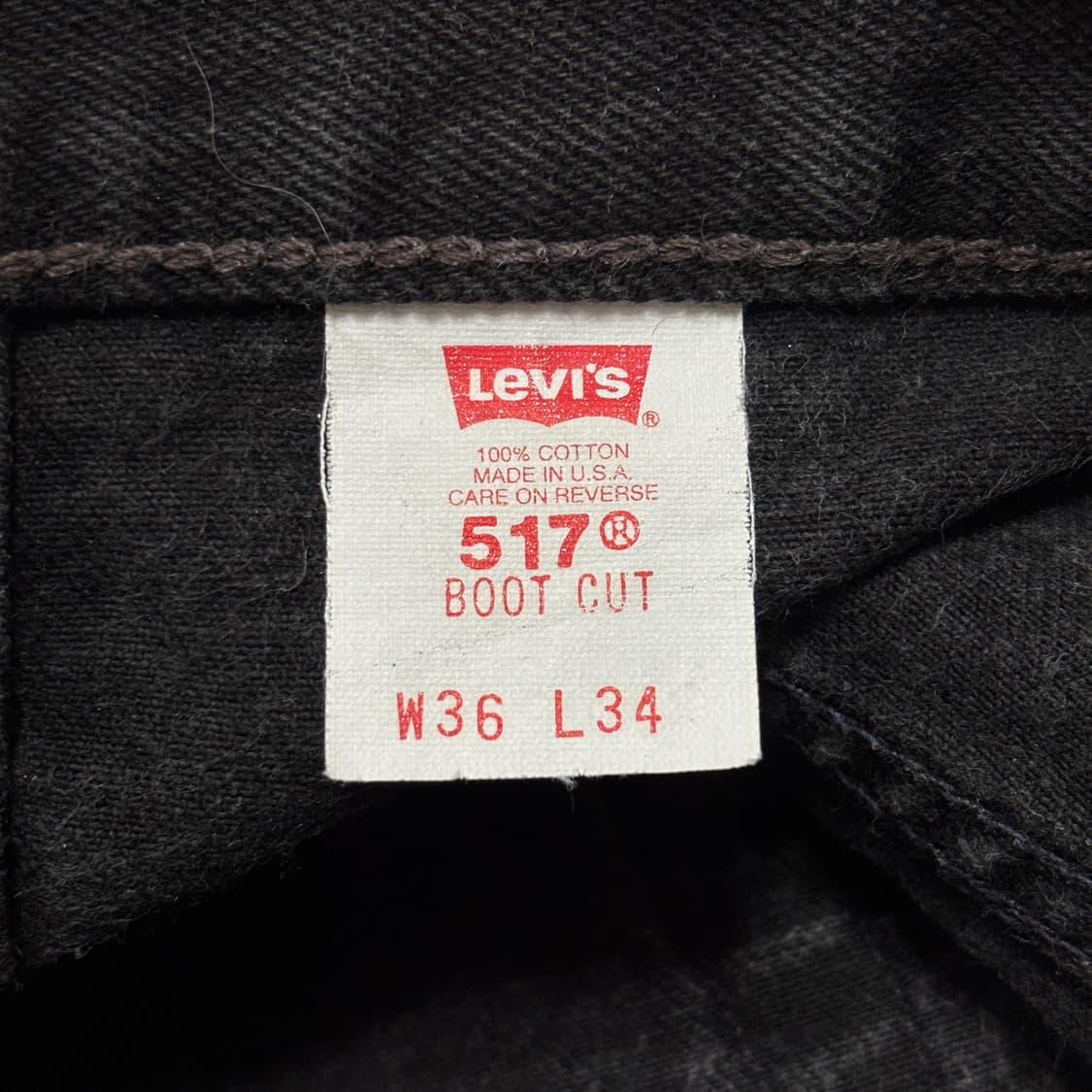 90s 빈티지 리바이스 517 블랙 허리44cm 상품이미지7