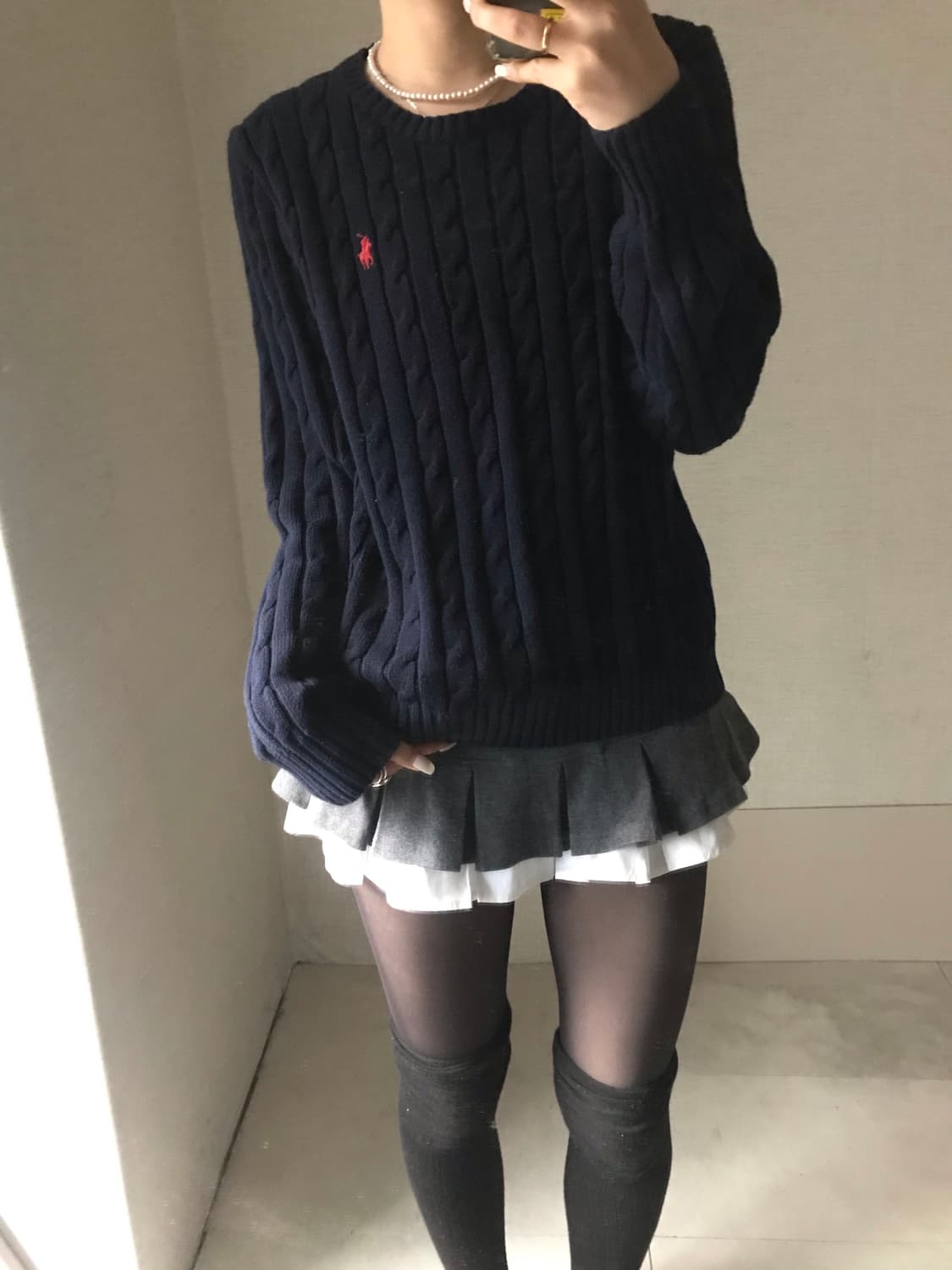 폴로 네이비 케이블 니트 상품이미지4