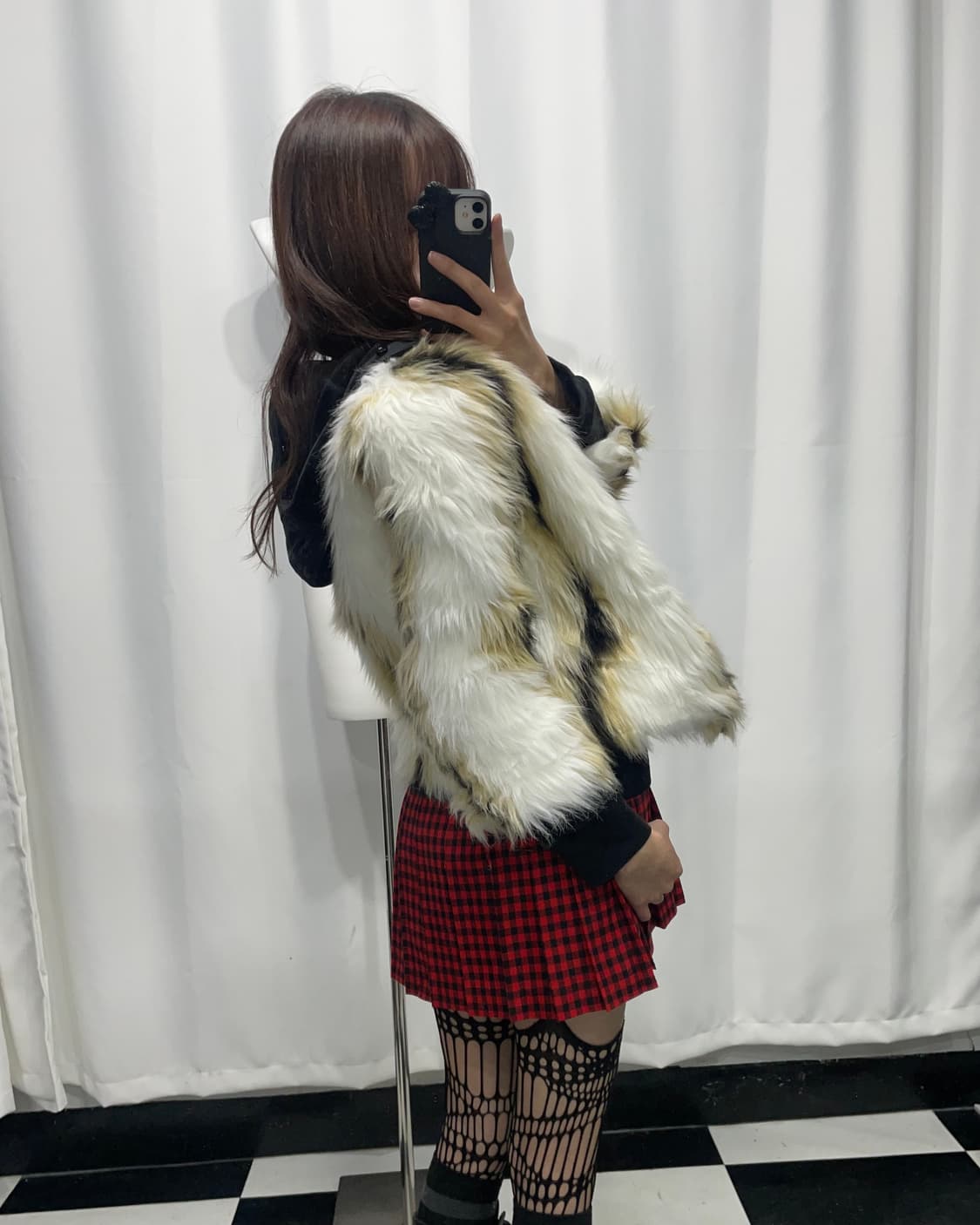 🎸화이트 스트라이프 퍼 자켓🎸 상품이미지2