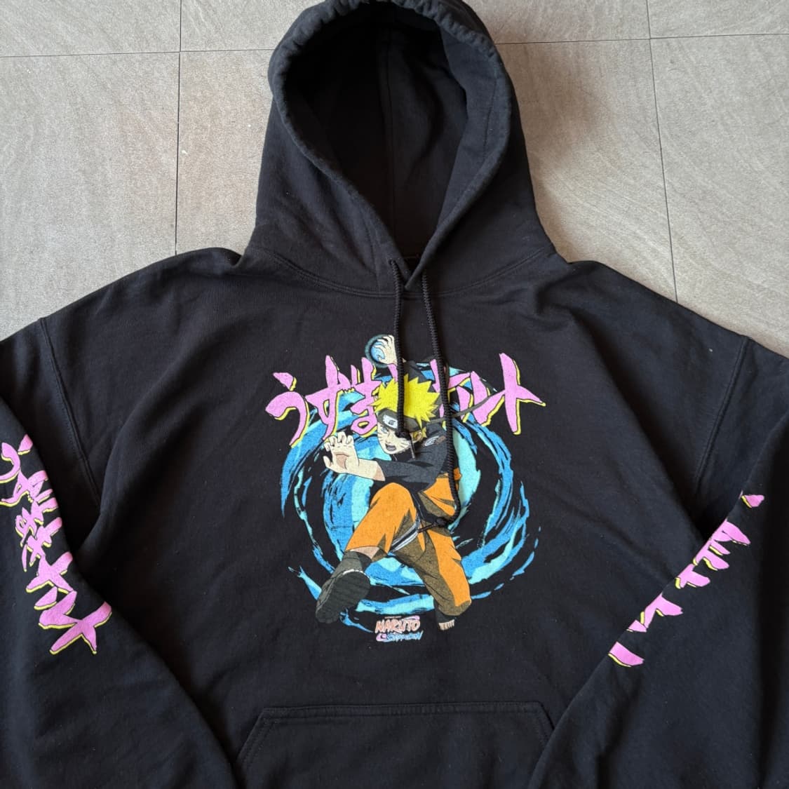 나루토 질풍전 07년도 나선환 블랙 후드 티 상품이미지3