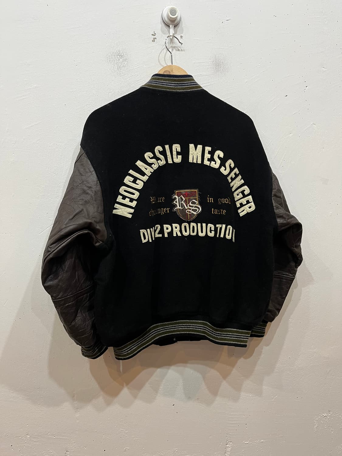 90s Mr.Soro 레더암 바시티 자켓 L 상품이미지1