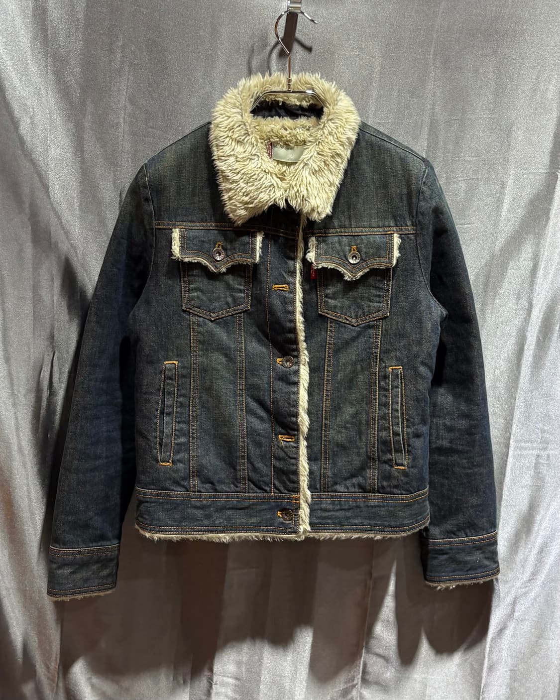 S LEVIS 리바이스 투포켓 울프 털 데님자켓 상품이미지3