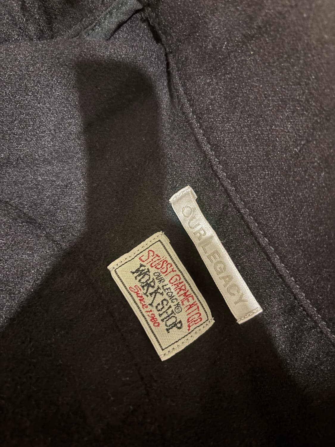 아워레가시워크샵 스투시 블루종 자켓 워시드 블랙 몰스킨 상품이미지7