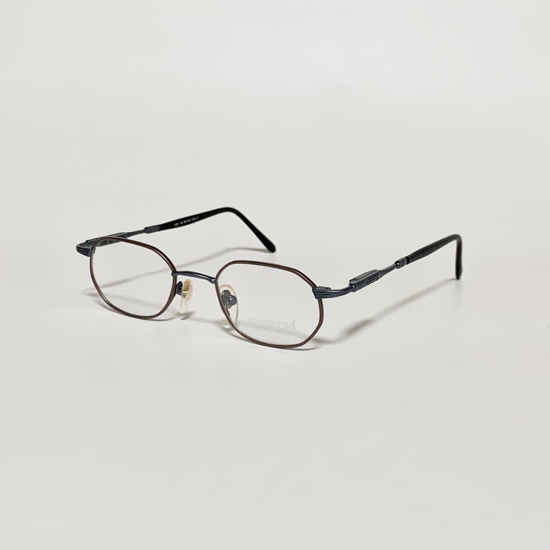 993 데드스탁 빈티지 안경테 레트로 육각형 엔틱 블루 풀메탈 남녀공용 상품이미지3