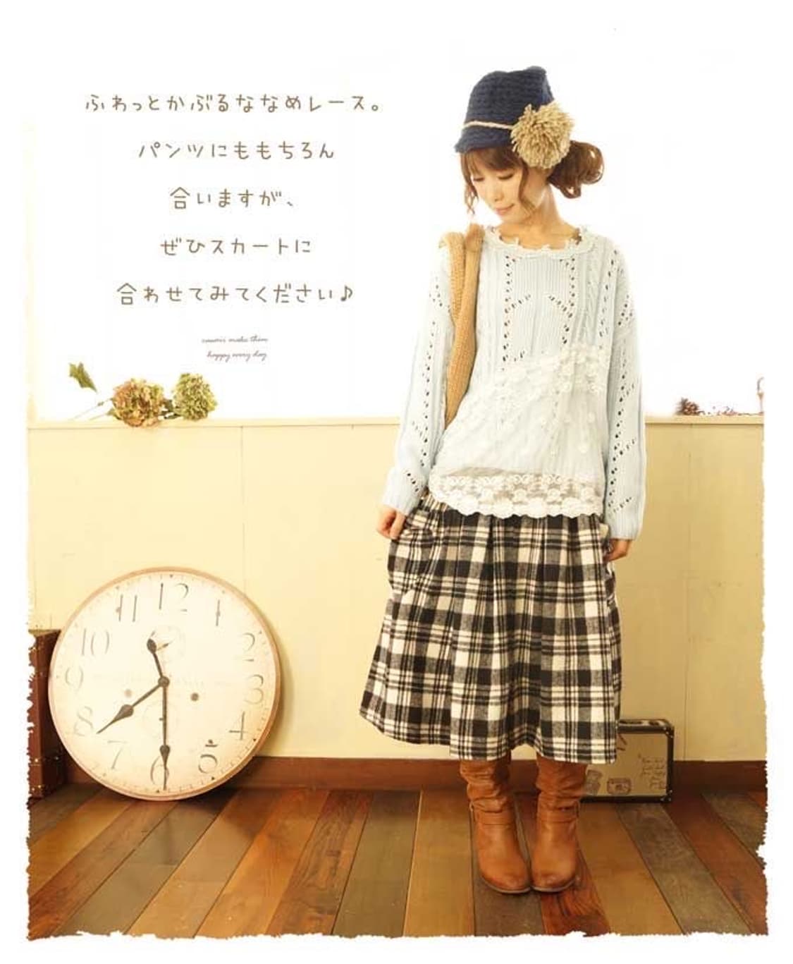 빈티지 cawaii 아이보리 레이스 니트 상품이미지4