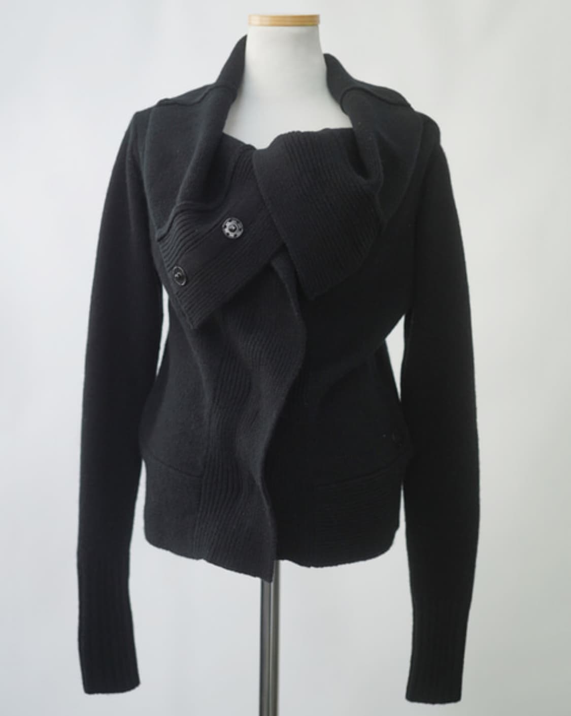 Dkny 빈티지 울100 언발 하이넥 드레이핑 가디건 아야즈 큐빈 파우닝 상품이미지1