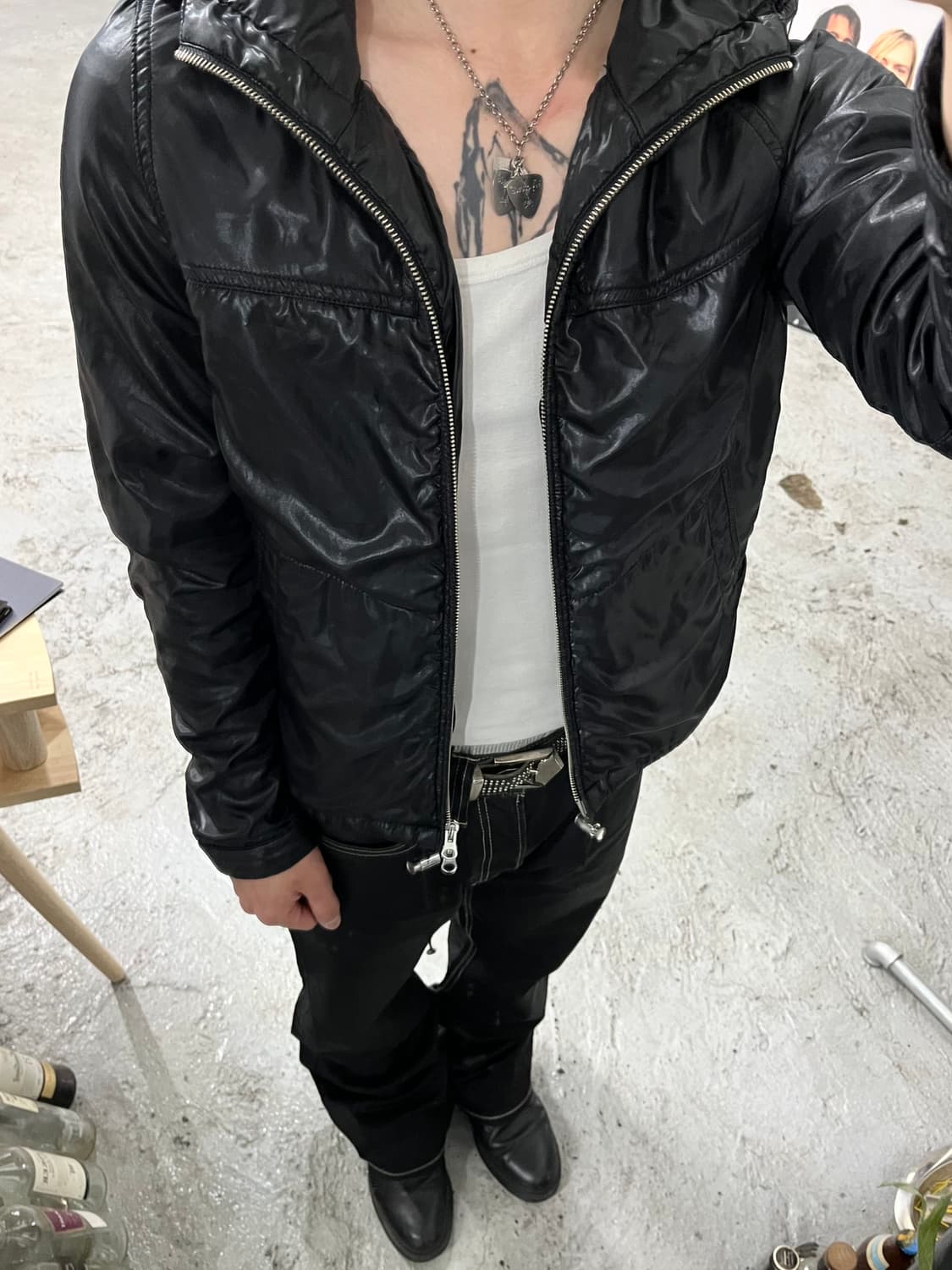 vtg nylon 2way zip hood jacket 상품이미지4