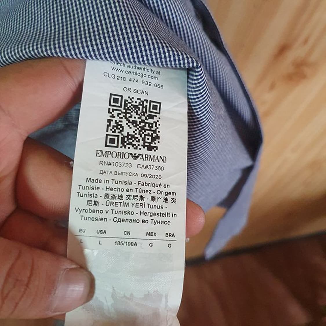 알마니 반팔 셔츠L 상품이미지4