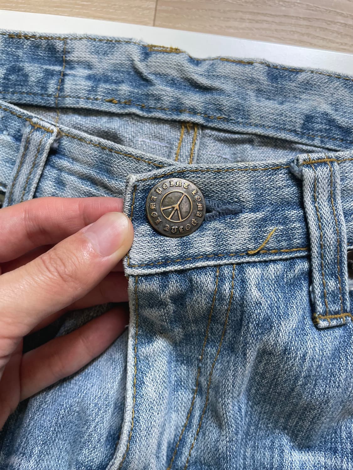 00s JPN VINTAGE PEACE 데님 팬츠 상품이미지4