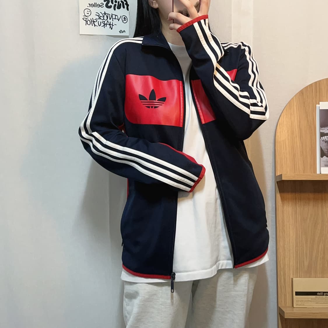 [정품] 아디다스 네이비레드 트레포일 져지 집업 [ 95 ] 상품이미지2