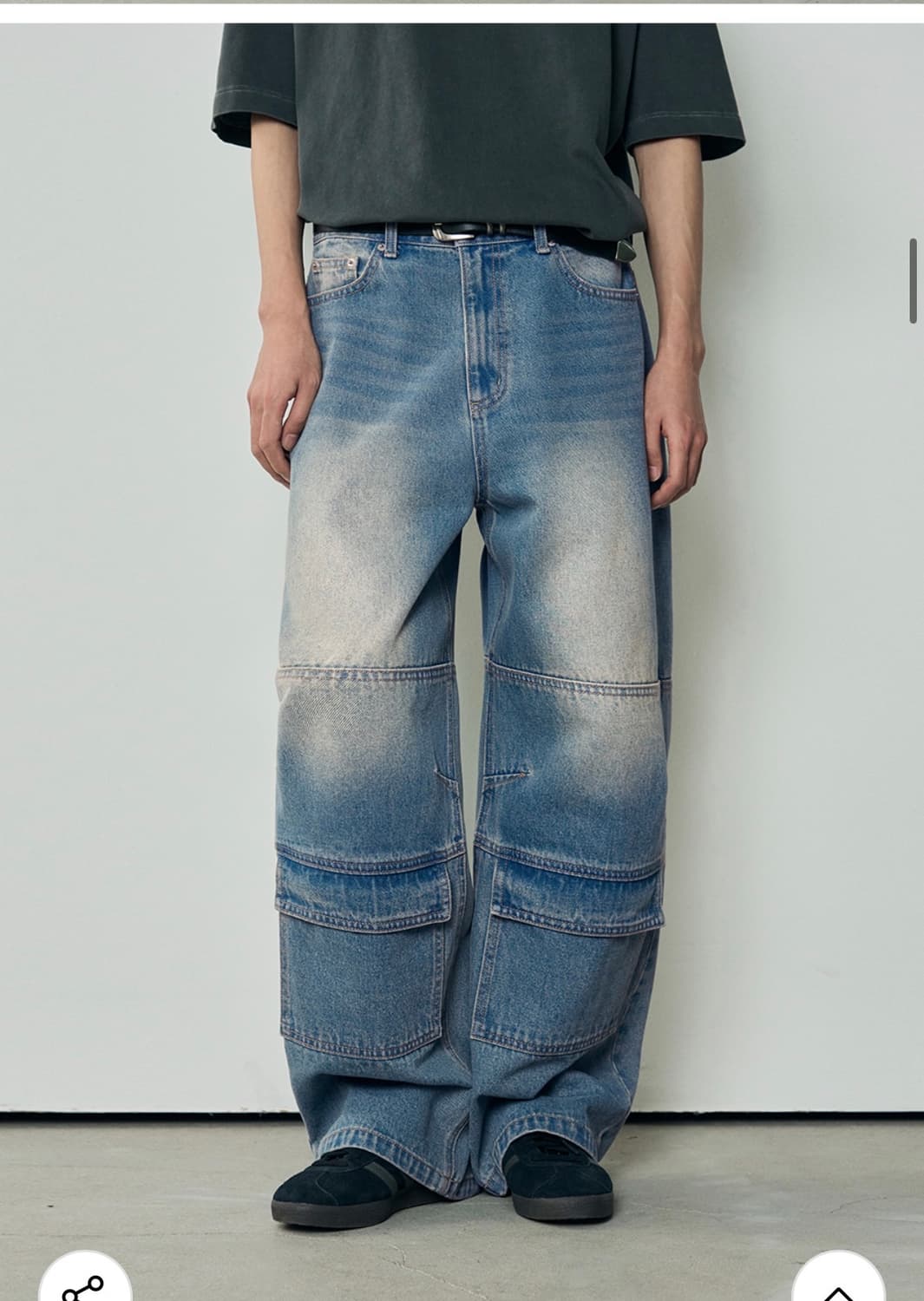 (L)아워데이즈 빈티지 프론트 포켓 카고 데님 팬츠 BLUE 판매 상품이미지3