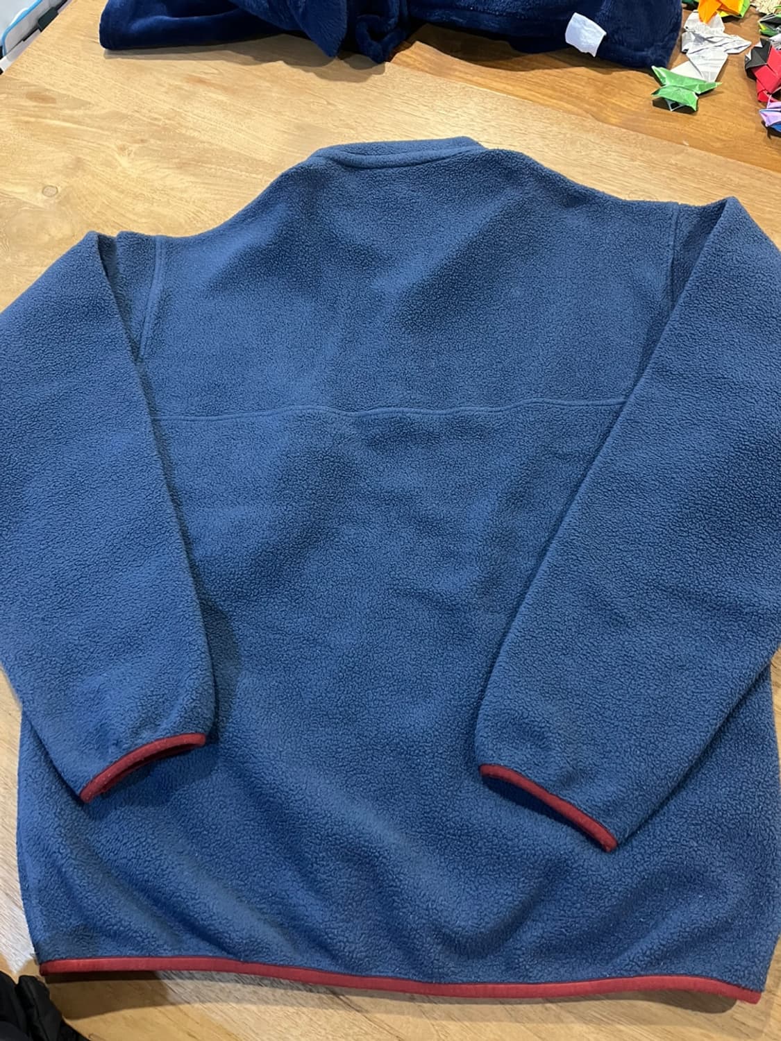 파타고니아 신칠라 라이트웨이트 네이비/레드 플리스 후리스 아노락 맨투맨 상품이미지2