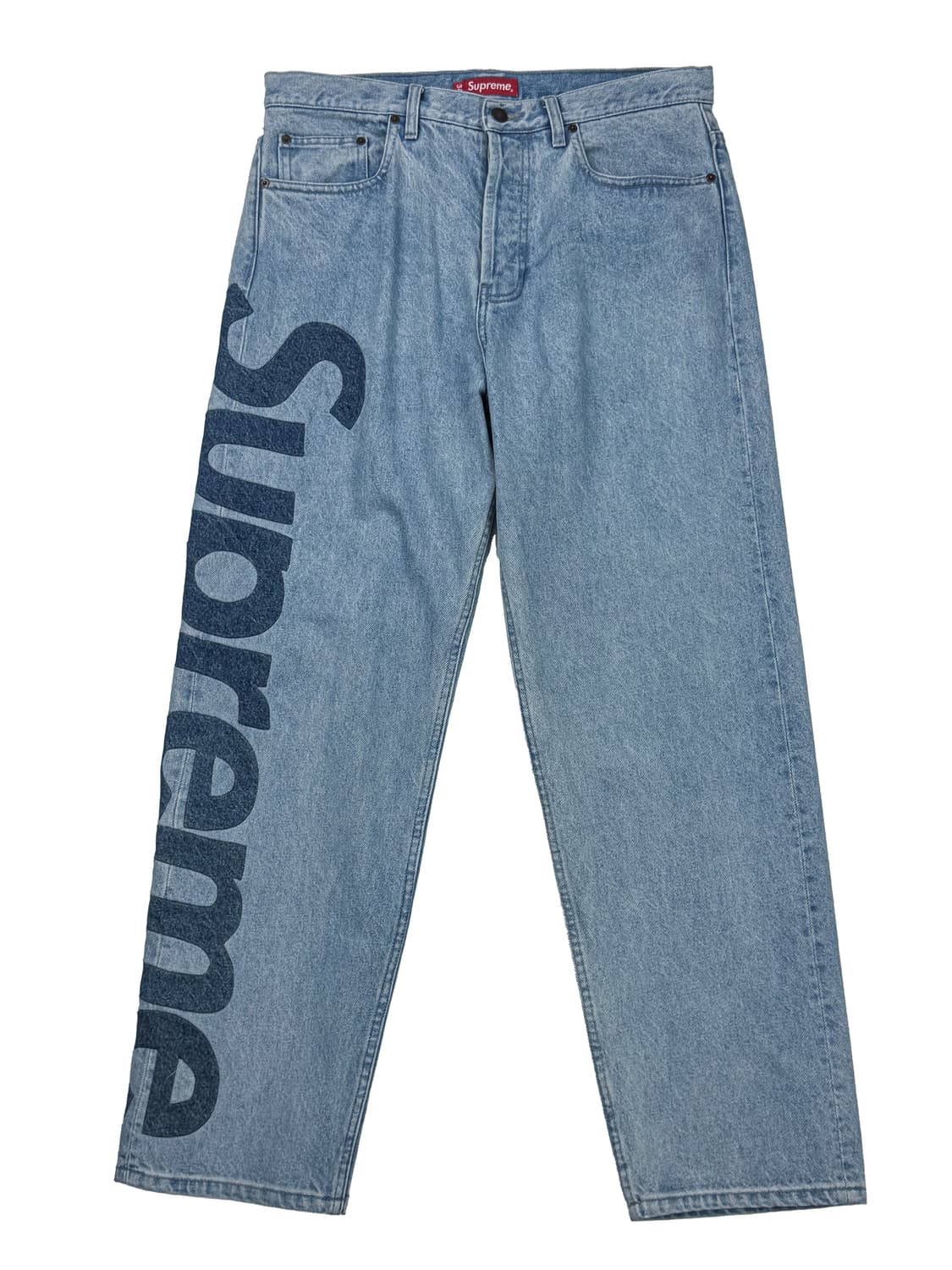 슈프림 인셋 로고 진 워시드 블루 상품이미지1