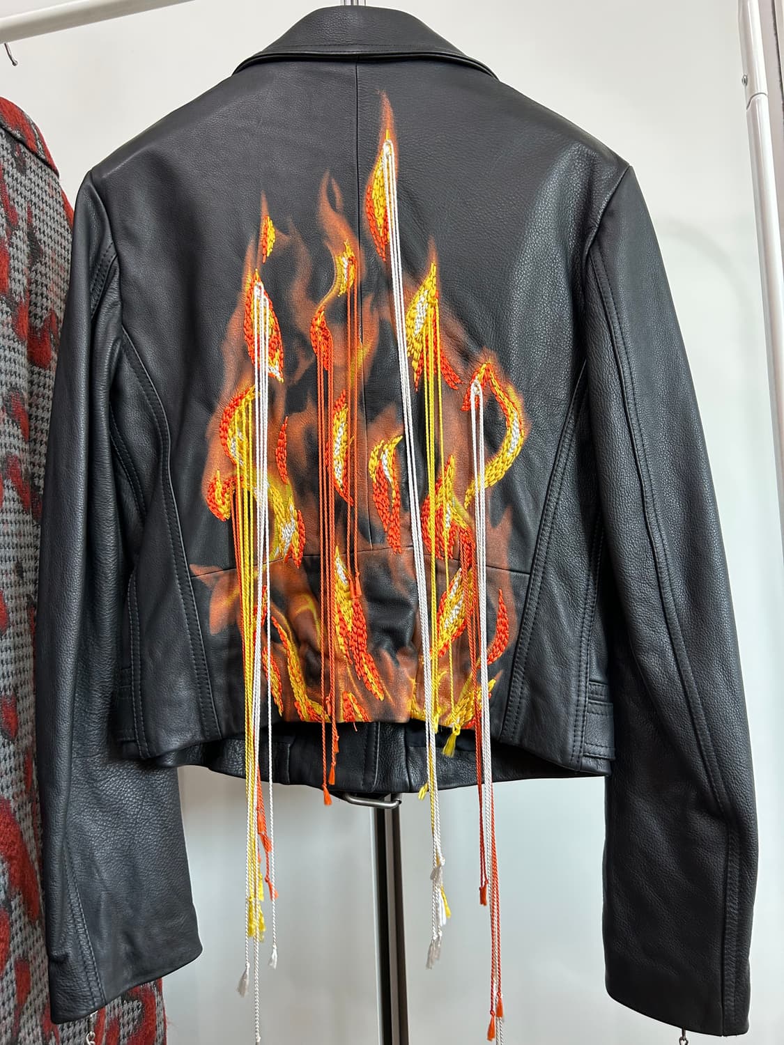 마르지엘라 불꽃 장식 가죽자켓 상품이미지3