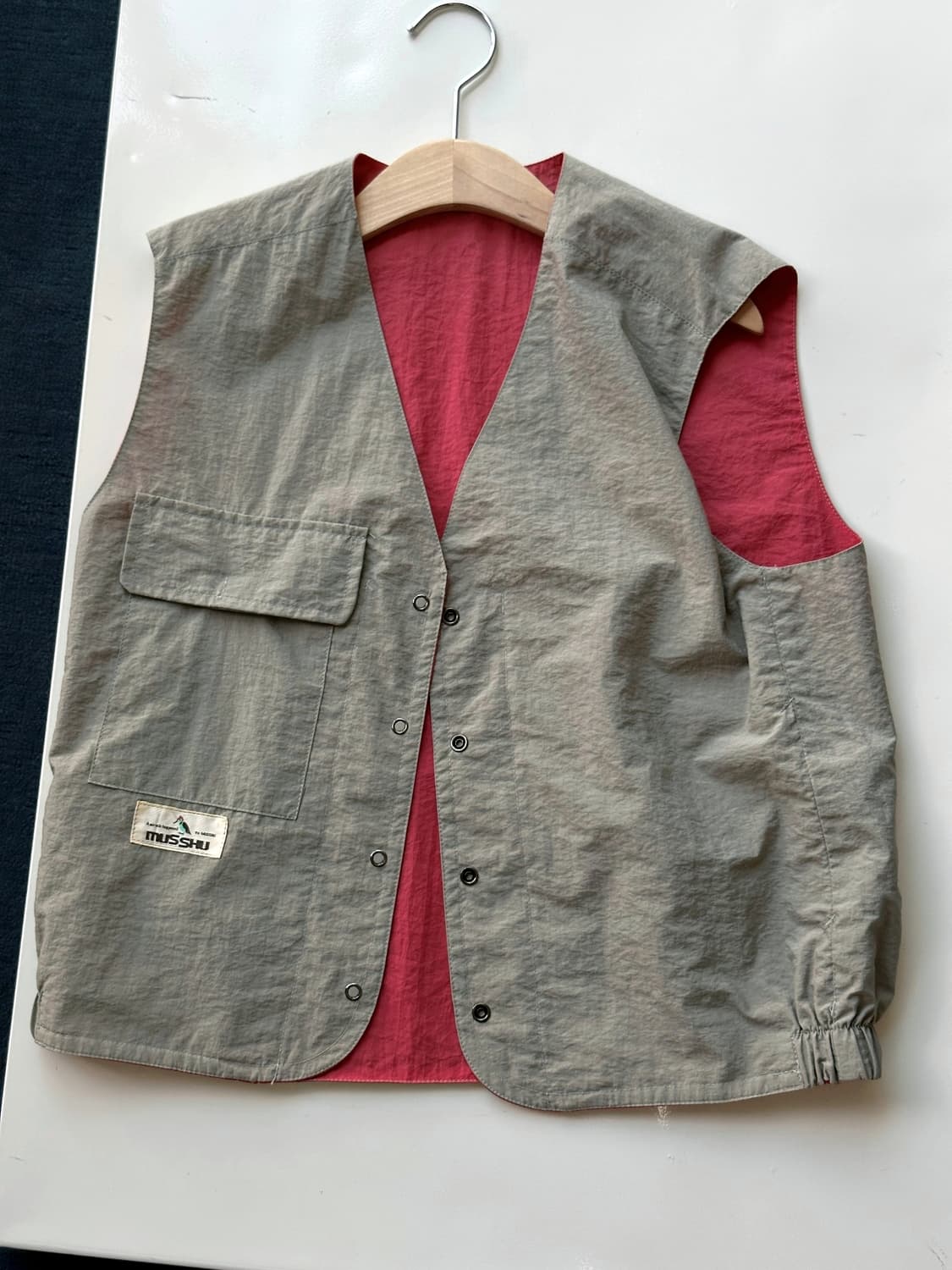 Washed nylon 2way design vest 상품이미지4