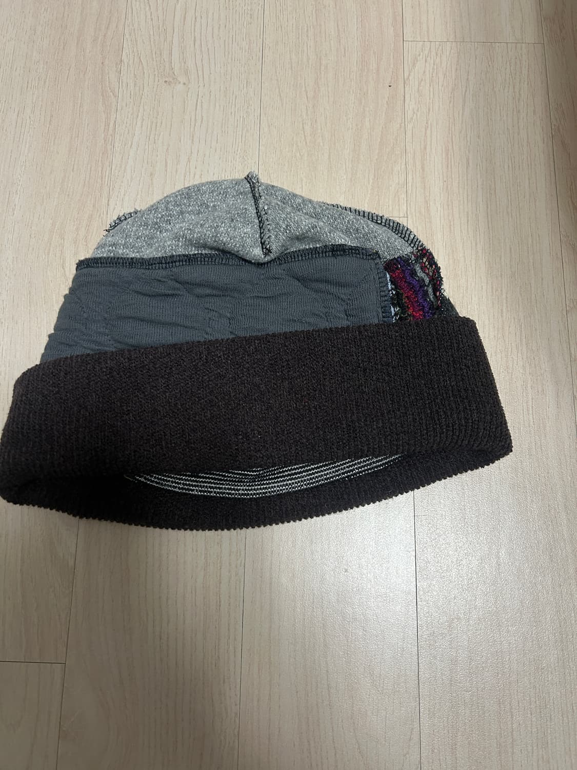 코이세이오 패치워크 비니 브라운 상품이미지3