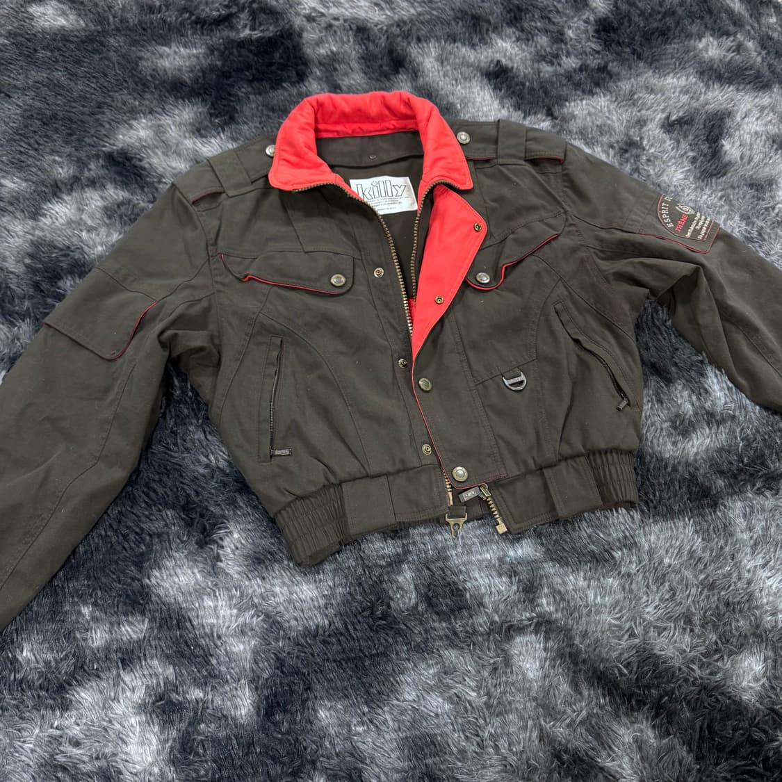 투티/0094 killy 아식스 블랙 워크 크롭 자켓 밀리터리 상품이미지4