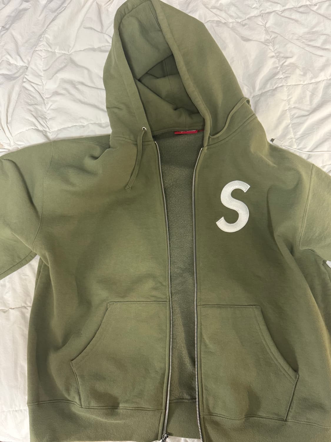 [새상품]슈프림 S로고 후드집업 라이트올리브 L 상품이미지1