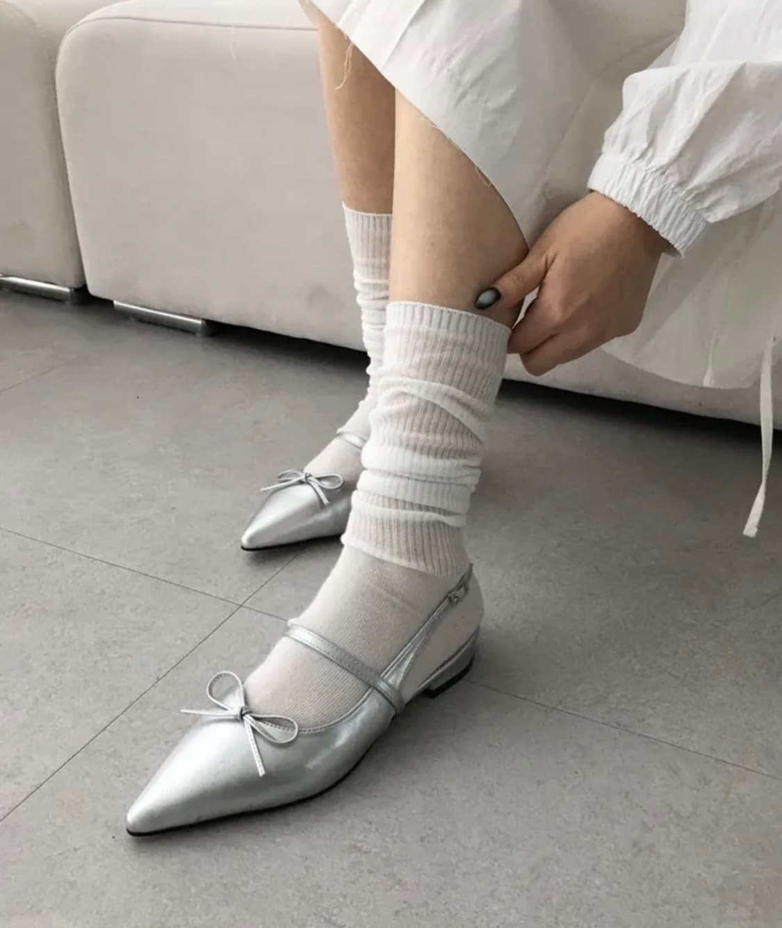 리본 실버 플랫 245 상품이미지2