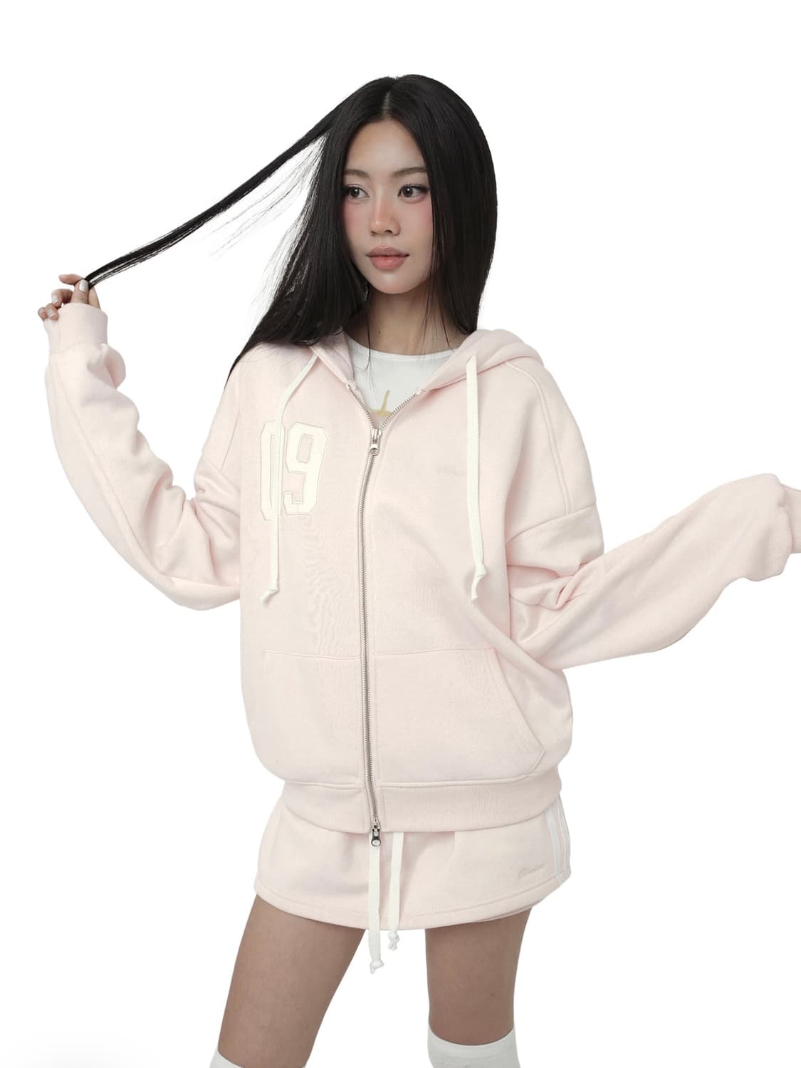 클리시어 09 후드집업 핑크 상품이미지2
