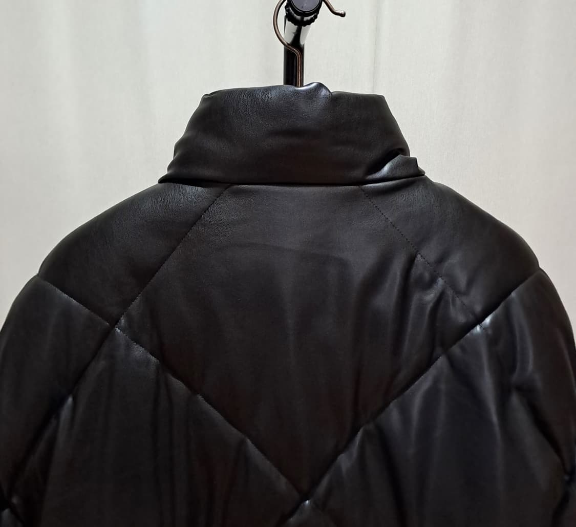 (택포) ZARA 페이크 레더 빅퀼팅 패딩 자켓 L A922 상품이미지7