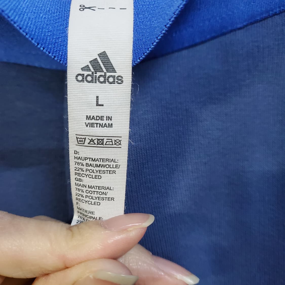 아디다스 삼선 트랙탑 반바지 블루  상품이미지4