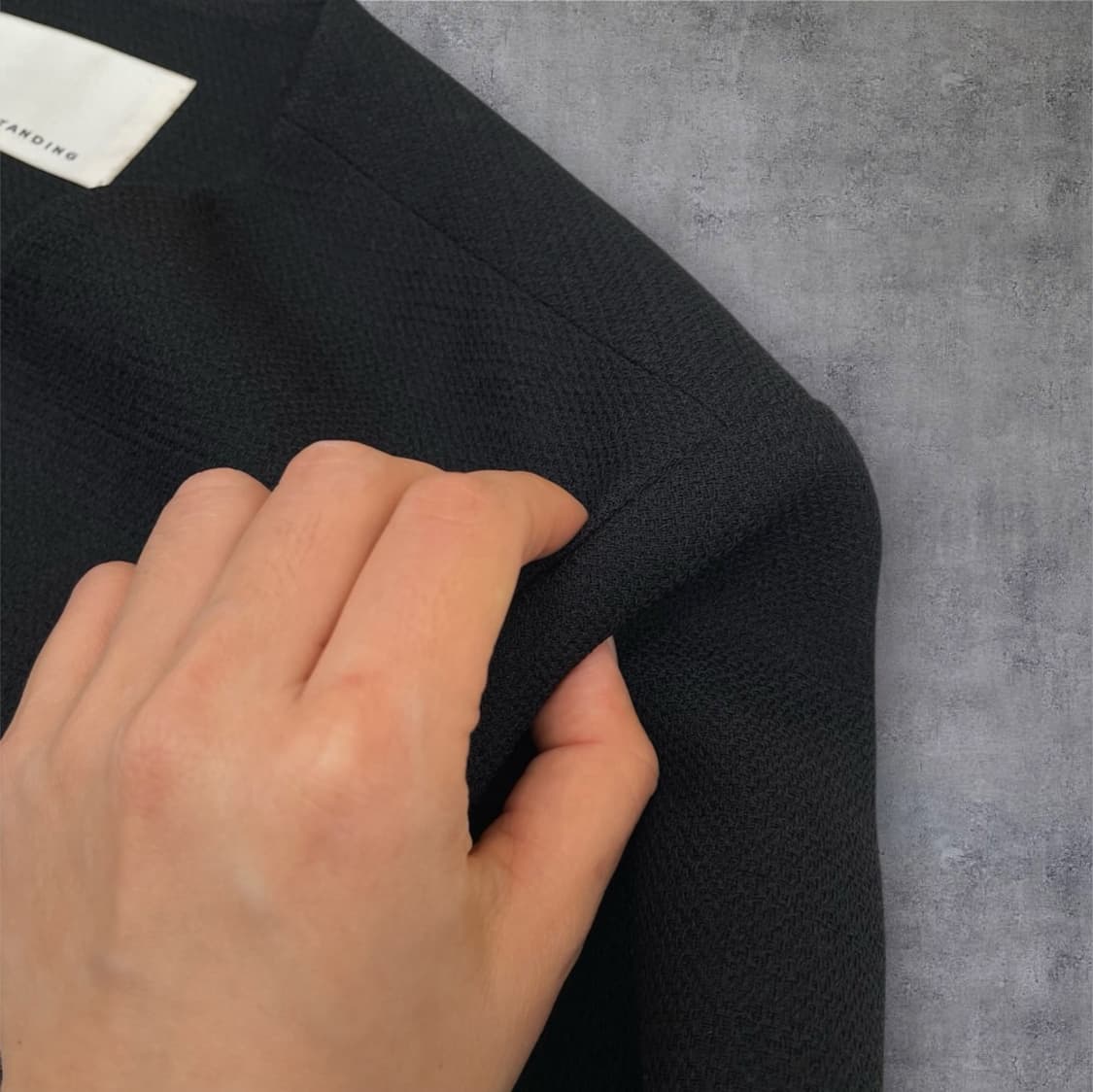 언더스탠딩 Understanding 블랙 노카라 슬림핏 반팔 자켓 S 상품이미지5