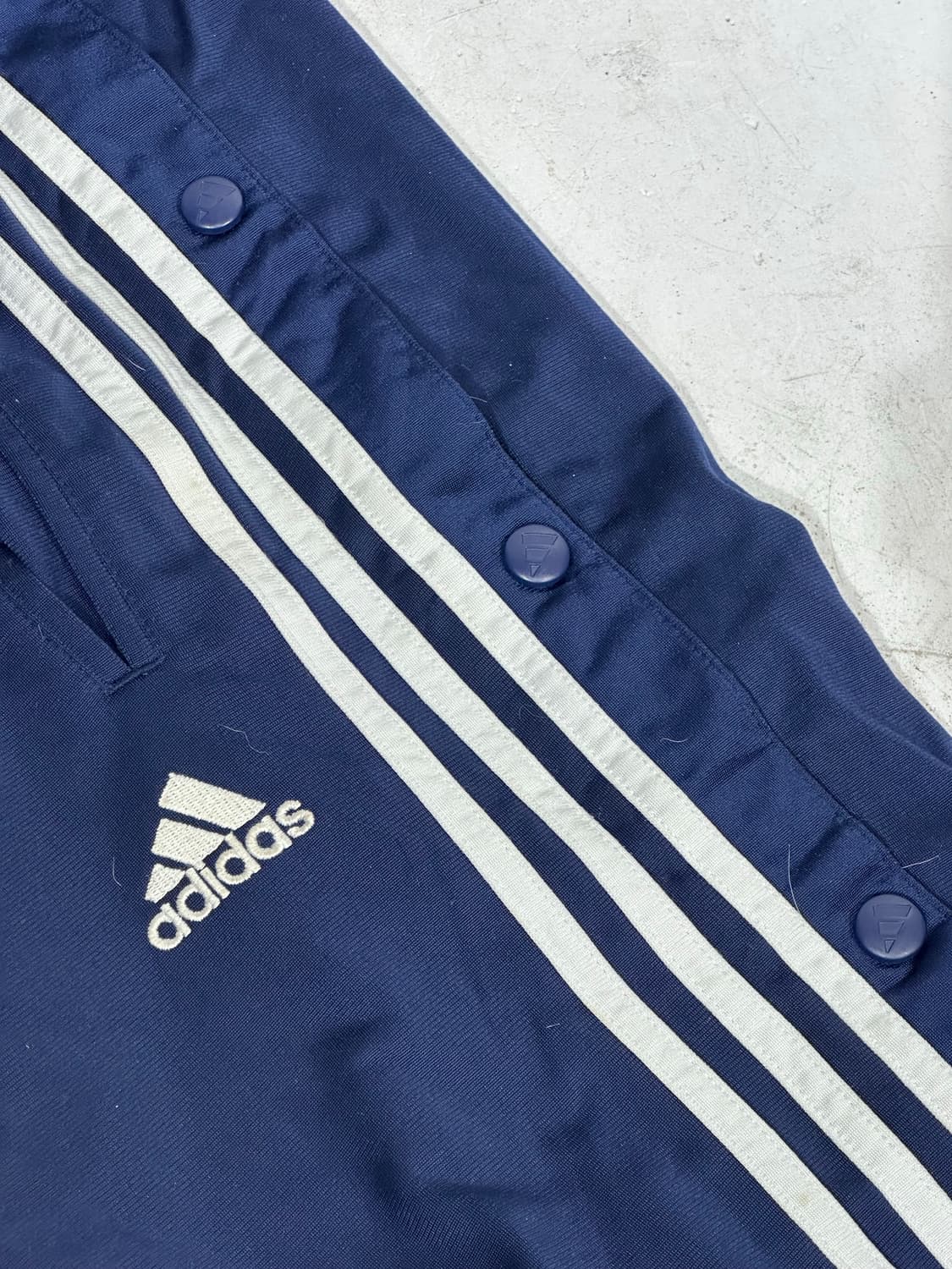 90s 아디다스 네이비 와이드 스냅 버튼 추리닝 바지 트레이닝 댄스 팬츠 상품이미지6