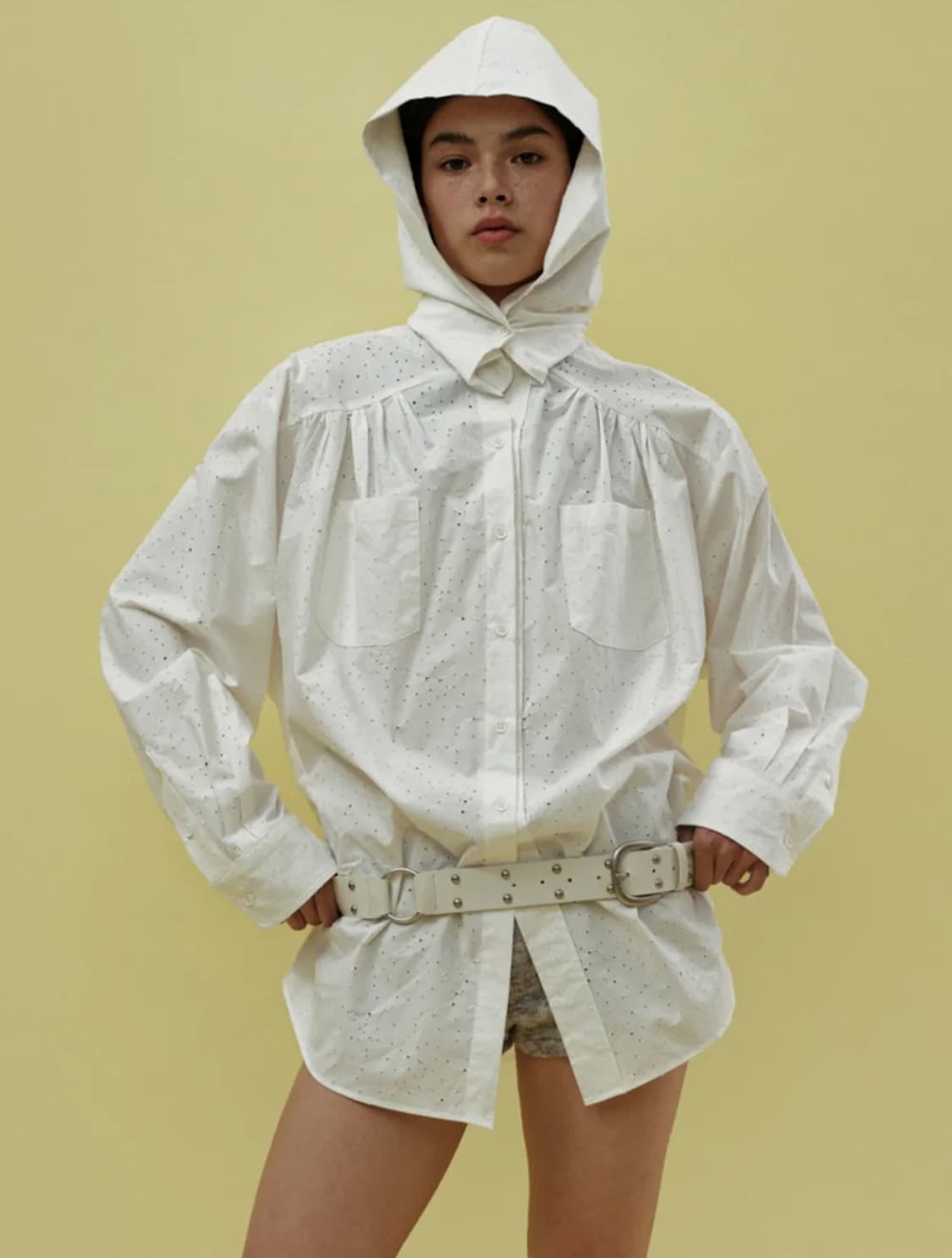 세릭 CERRIC HOOD OVER SHIRT / IVORY 후드 셔츠 상품이미지3