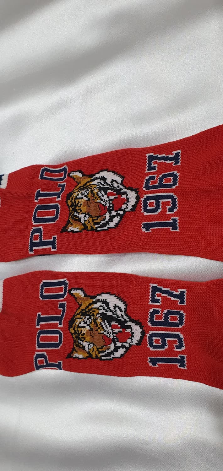 레드 블루 옐로우 폴로 랄프로렌 호랑이 범 추상화 양말 상품이미지10