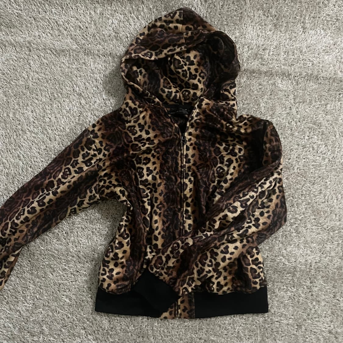 오네 갸루 호피 후드집업 상품이미지2