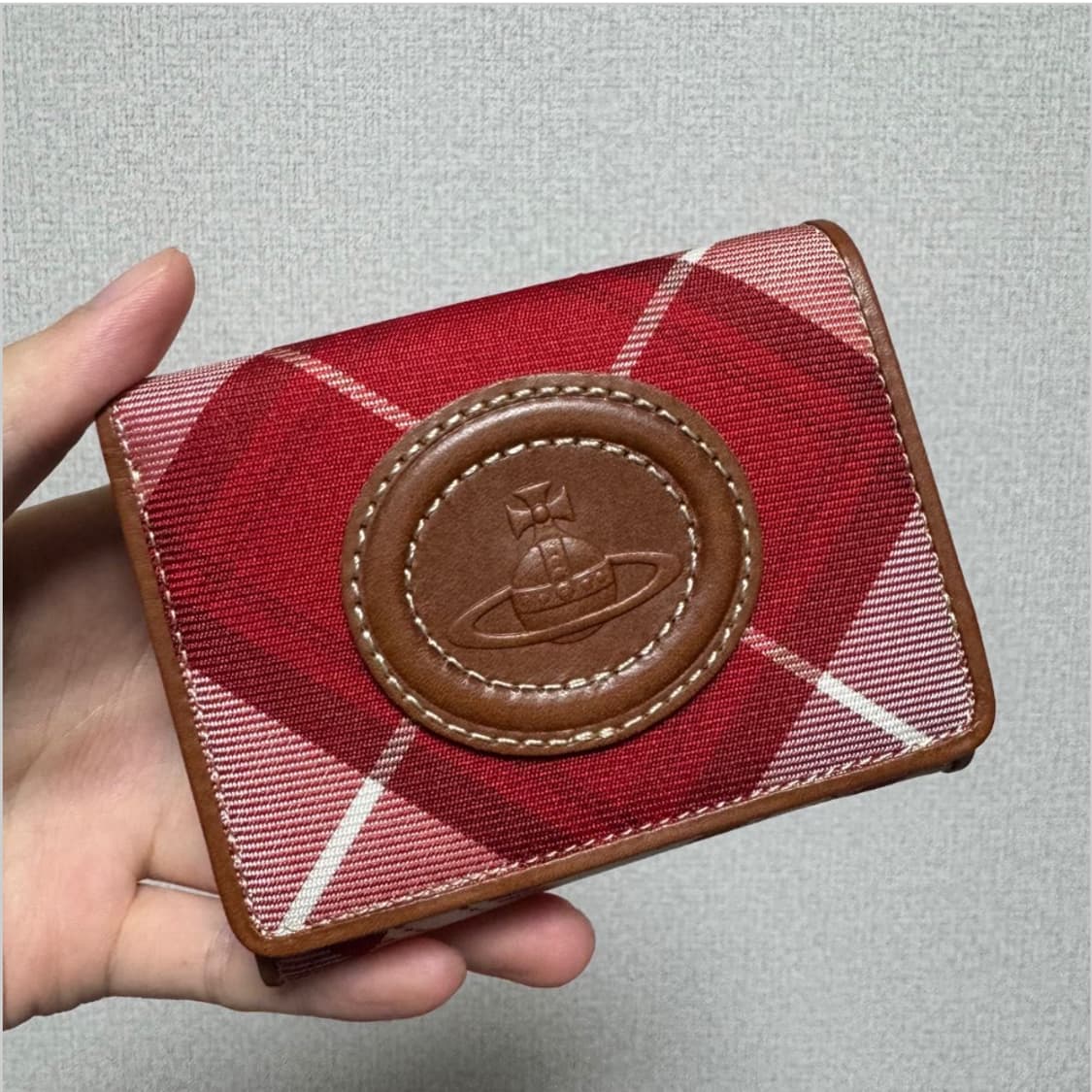 비비안웨스트우드 아카이브 패브릭 레더 하프월렛 반지갑 상품이미지1