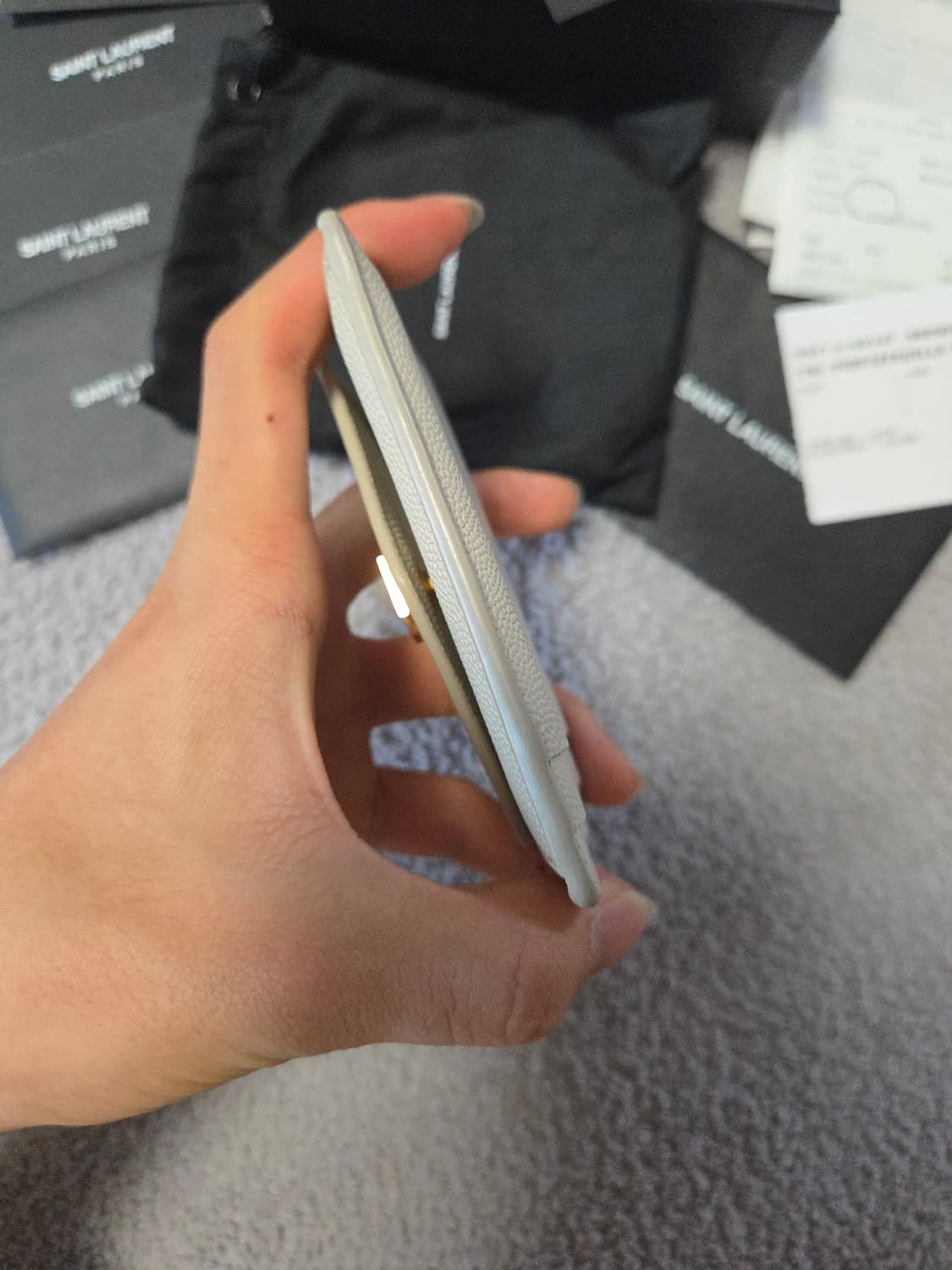 [정품/풀구성] 생로랑 업타운 카드지갑 화이트 상품이미지7