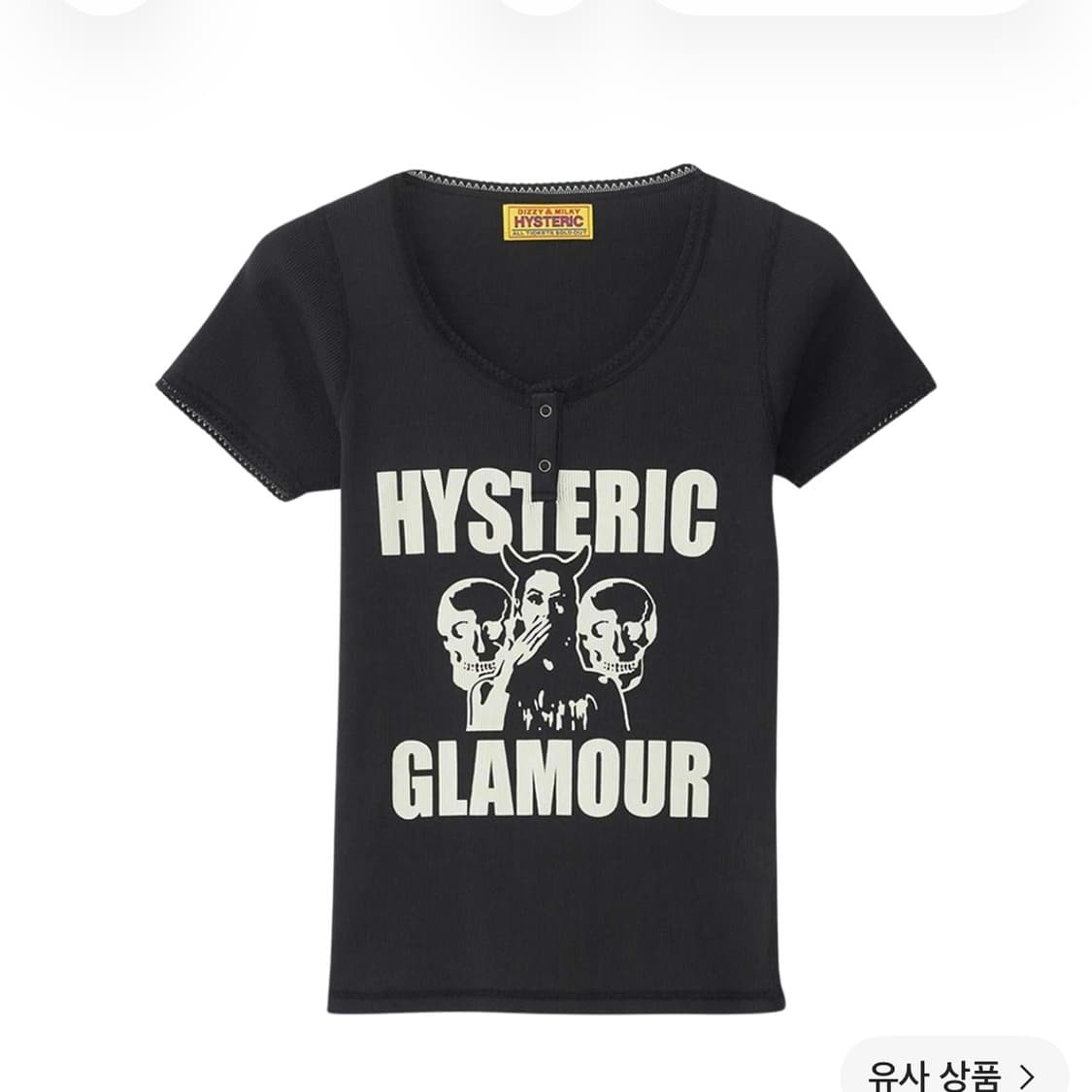 히스테릭글래머 이블 스컬 치비 티셔츠 블랙 상품이미지1