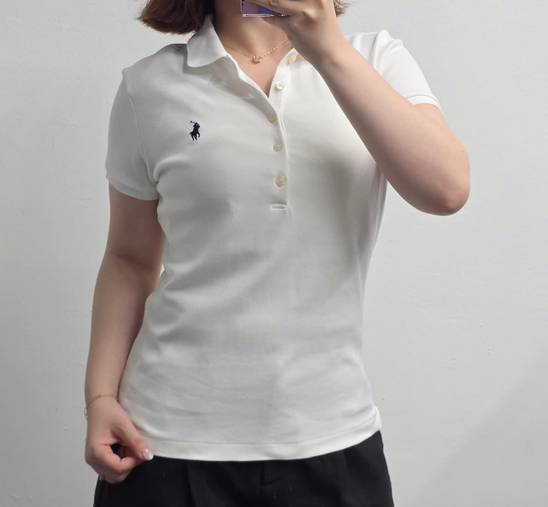 [프립]M/랄프로렌 스포츠 슬림핏 반팔 카라티 화이트 상품이미지2