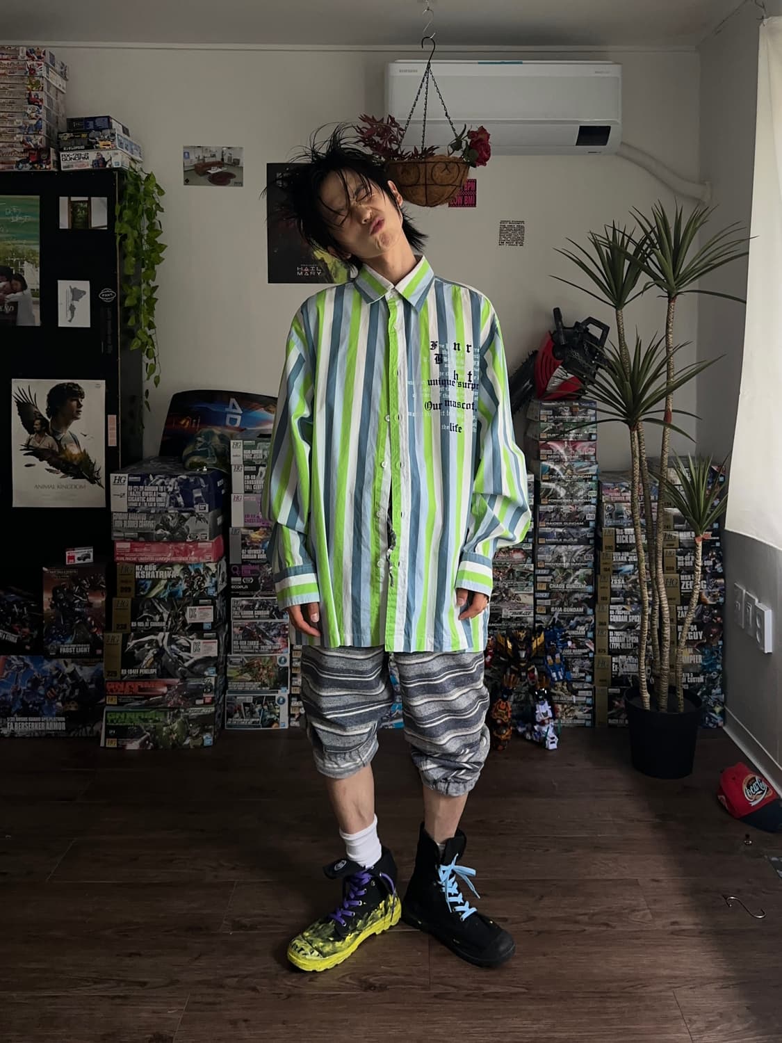 Ku 블루 스트라이프 조거 팬츠 상품이미지3