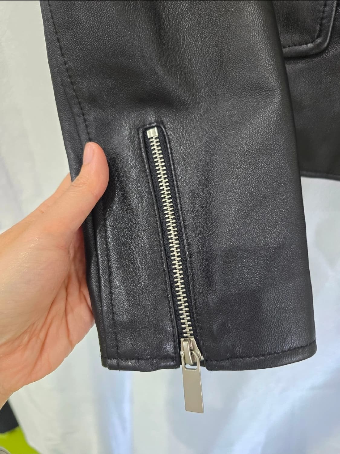 K-DABA 블랙 가죽 라이더 자켓 상품이미지5