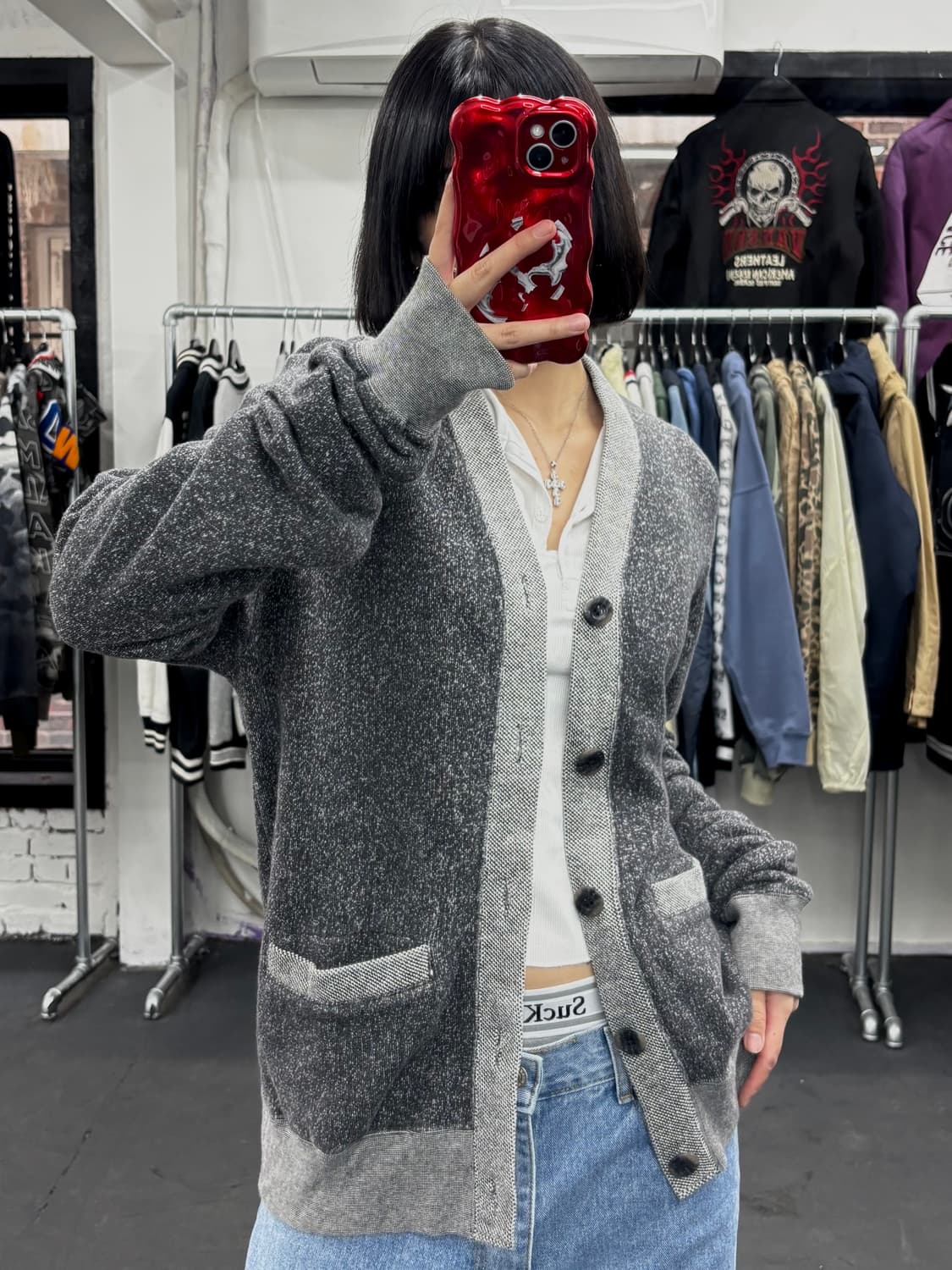 히스테릭 글래머 빅로고 가디건 상품이미지2