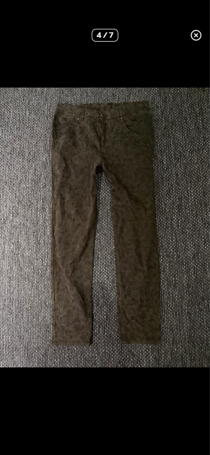 Green Leopard Pattern Slim Fit Pants 상품이미지1